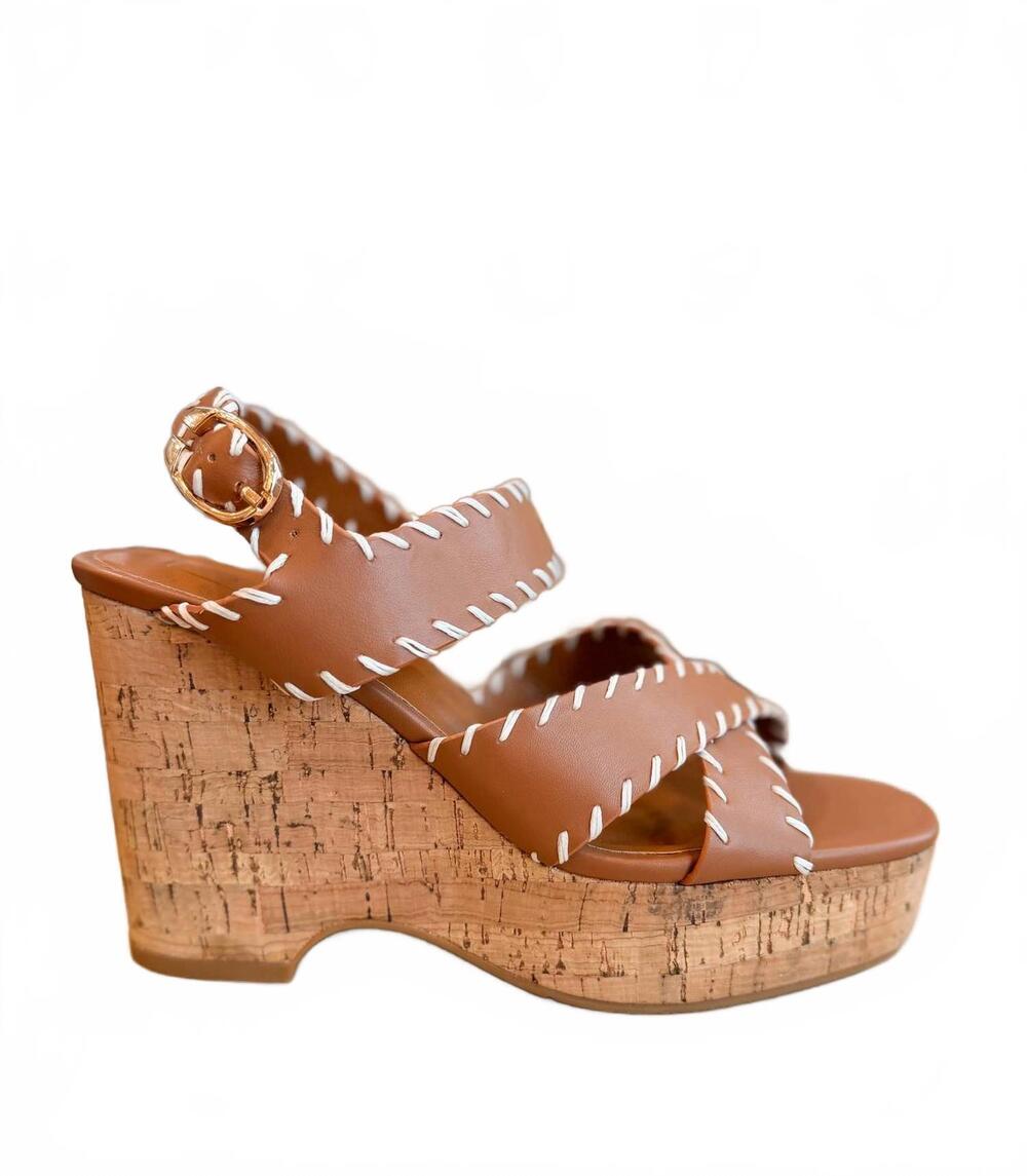 NEW SHU SHOP women's jada platform wedge sandal in camel